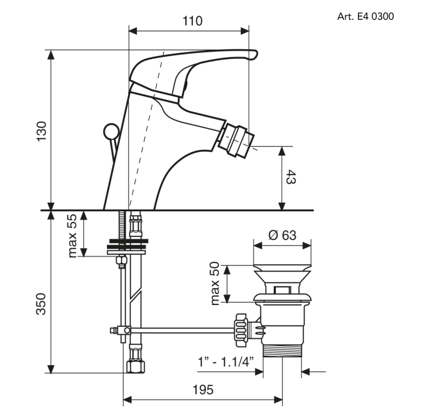 Miscelatore bidet E4