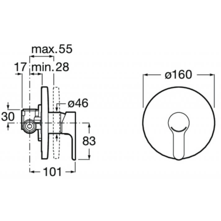 L20 Miscelatore incasso doccia