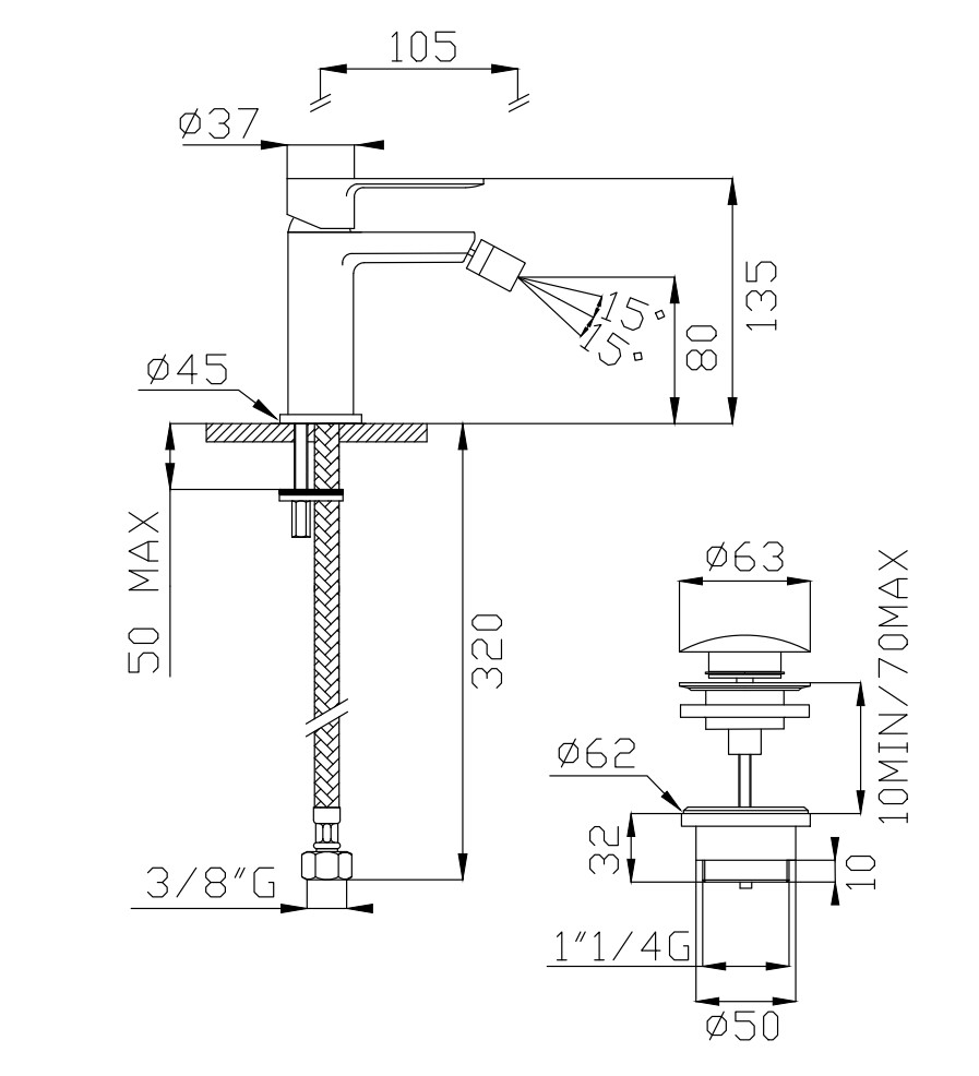 Zero30 Miscelatore bidet