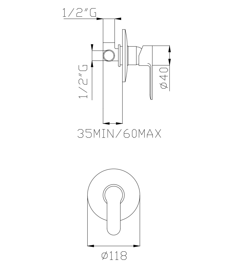 Zero30 Miscelatore doccia incasso